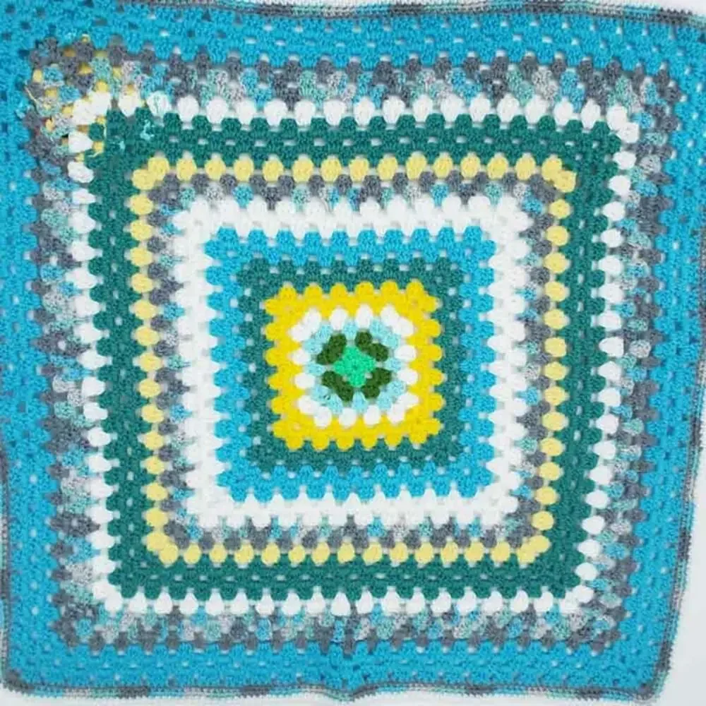 Handmade Crochet Baby Blanket Rubber Duckie Blue